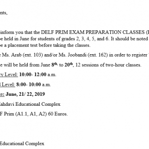 DELF PRIM preparation classes